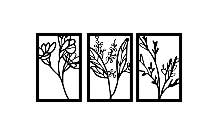 Wanddecoratie Bloemen Set – 3-delig