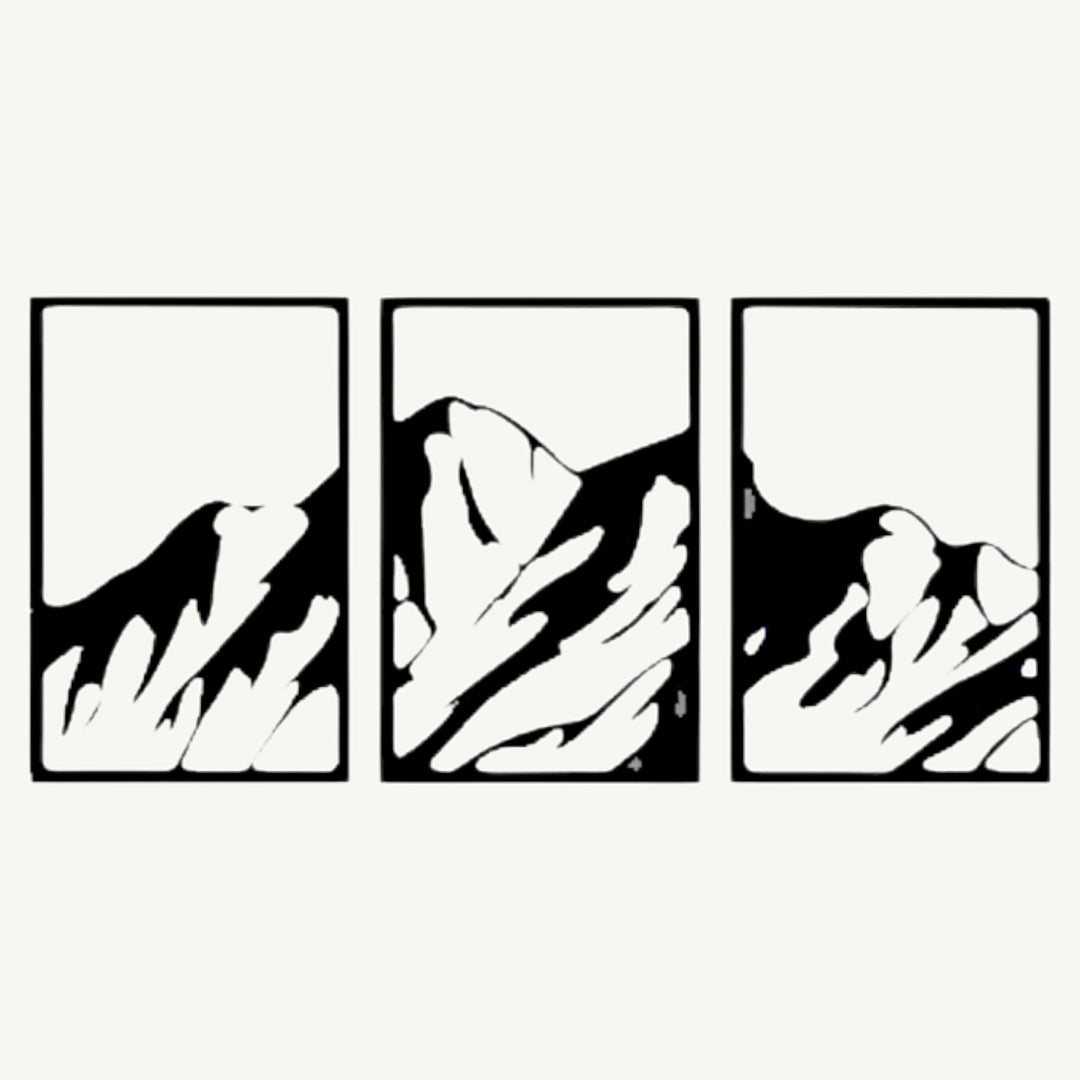 Wanddecoratie Bergen – 3-delig