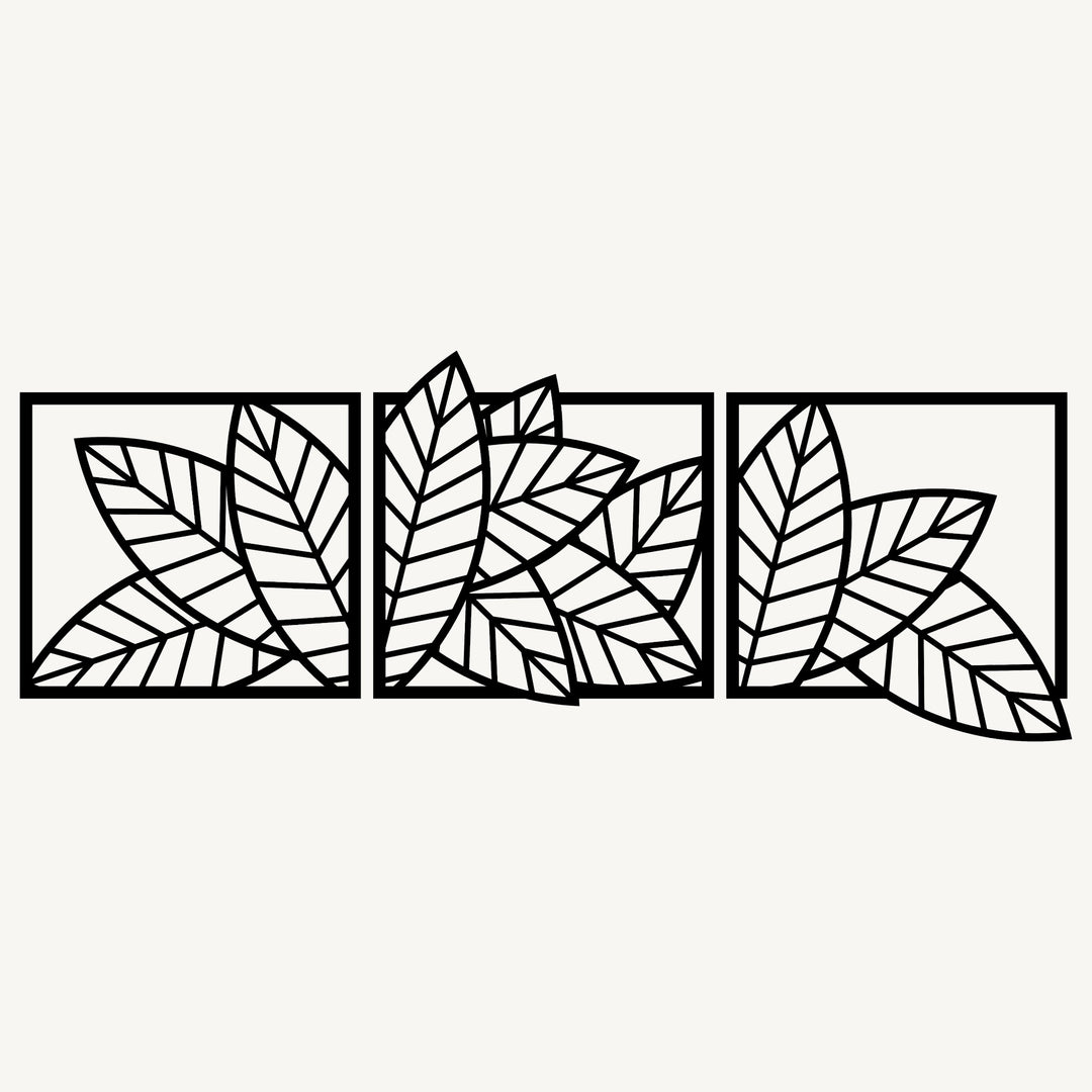 Wanddecoratie Bladeren – 3-delig