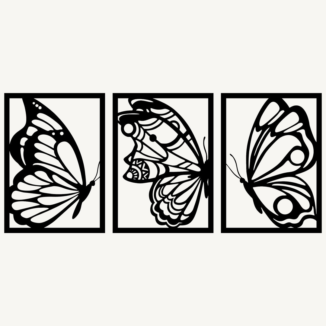 Wanddecoratie Vlinder – 3-delig