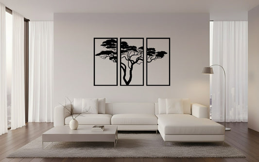 Wanddecoratie Boom – 3-delig – Type 2
