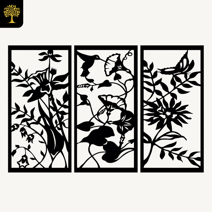 Wanddecoratie Bloemen – 3-delig