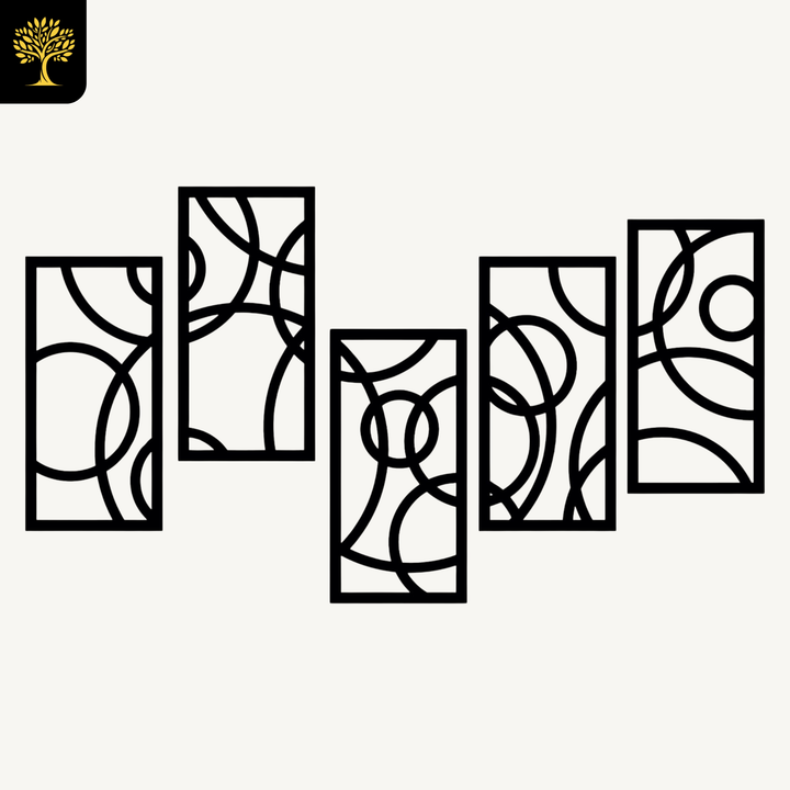 Wanddecoratie Cirkels – 5-delig