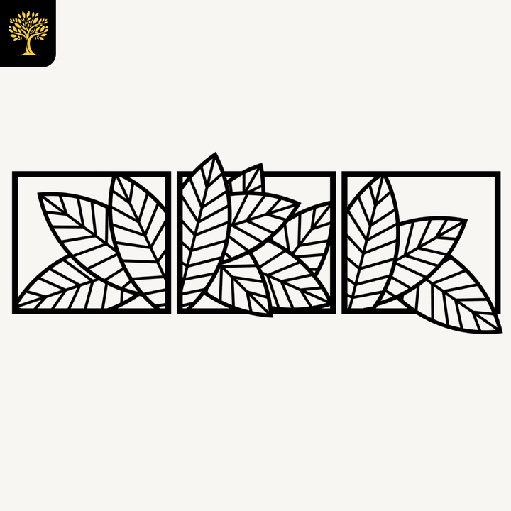 Wanddecoratie Bladeren – 3-delig