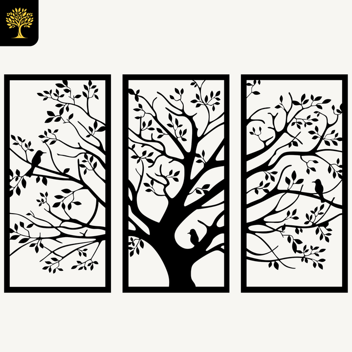 Wanddecoratie Bomen – 3-delig