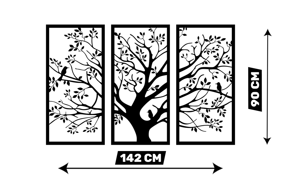 Wanddecoratie Bomen – 3-delig