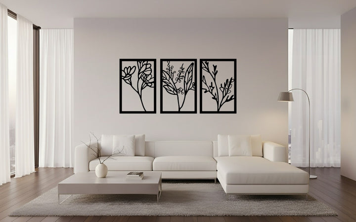 Wanddecoratie Bloemen Set – 3-delig