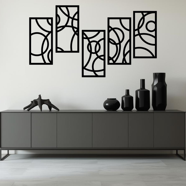 Wanddecoratie Cirkels – 5-delig