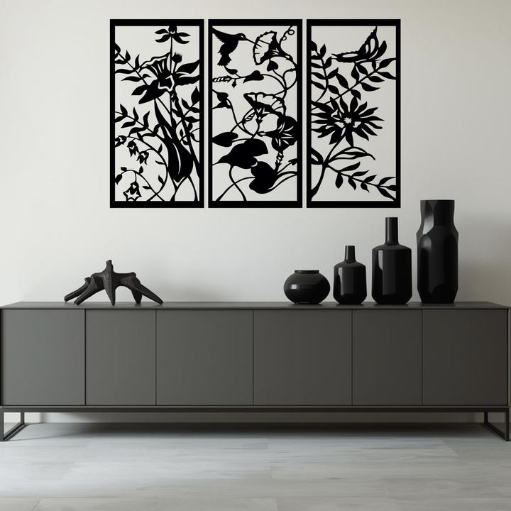 Wanddecoratie Bloemen – 3-delig