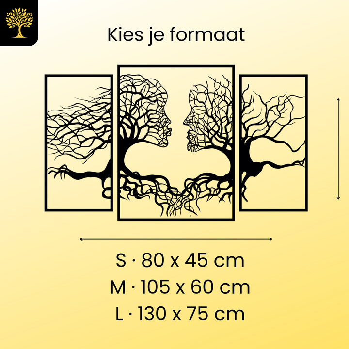 Wanddecoratie Boomgezichten – 3-delig