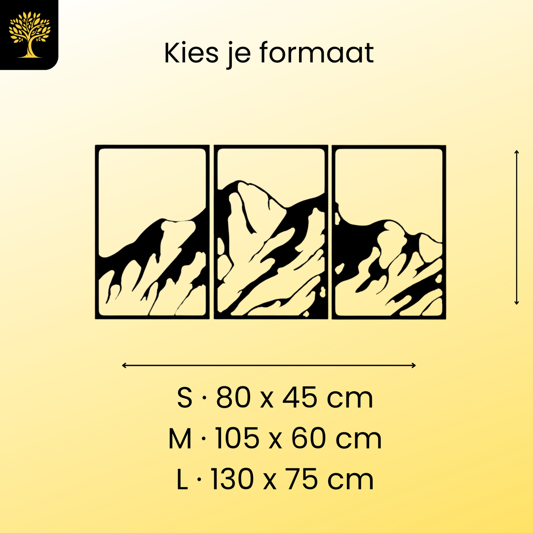Wanddecoratie Bergen – 3-delig