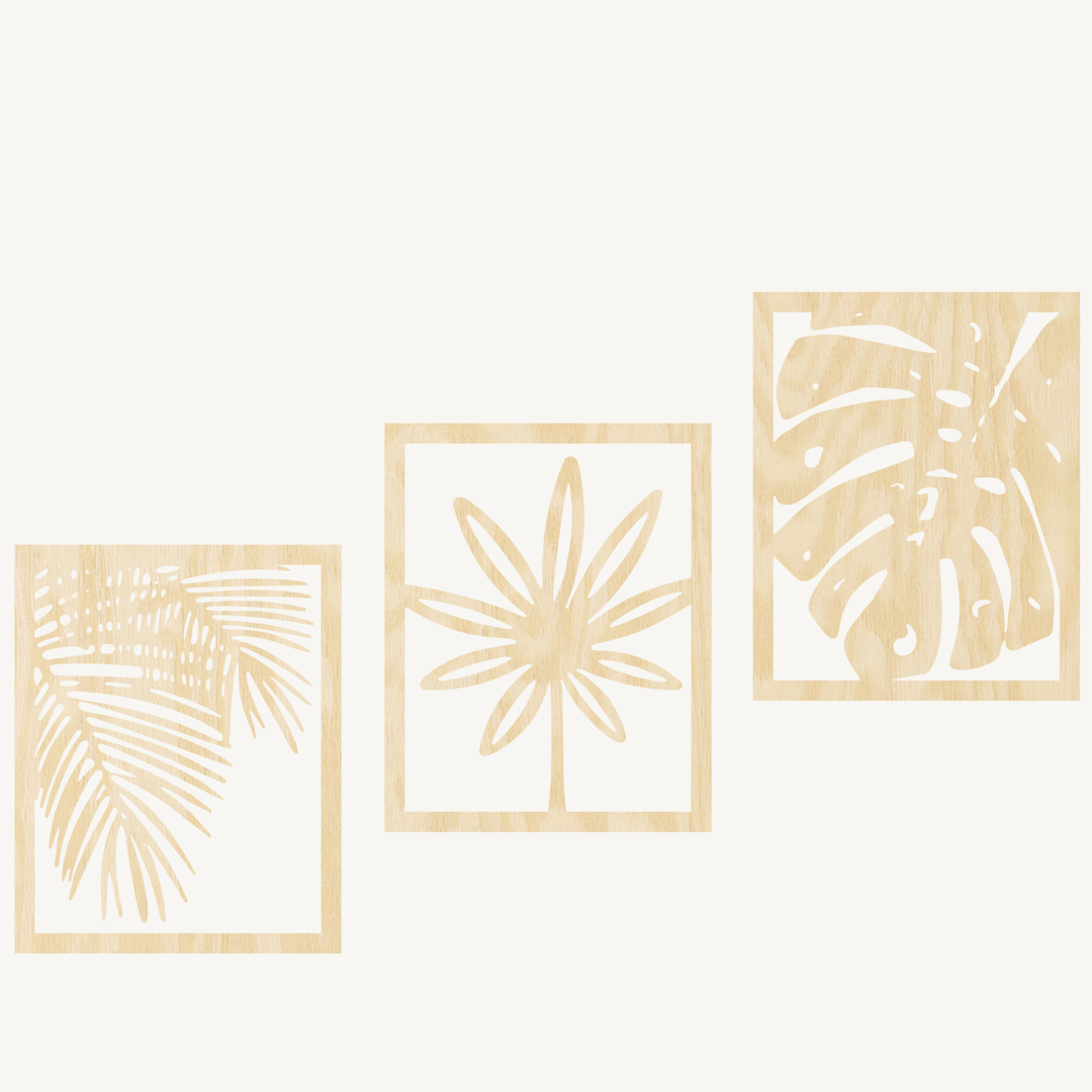 Wanddecoratie Planten – Tropisch – 3-delig