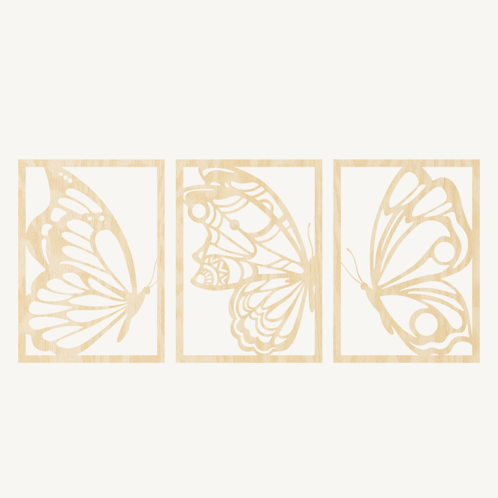 Wanddecoratie Vlinder – 3-delig