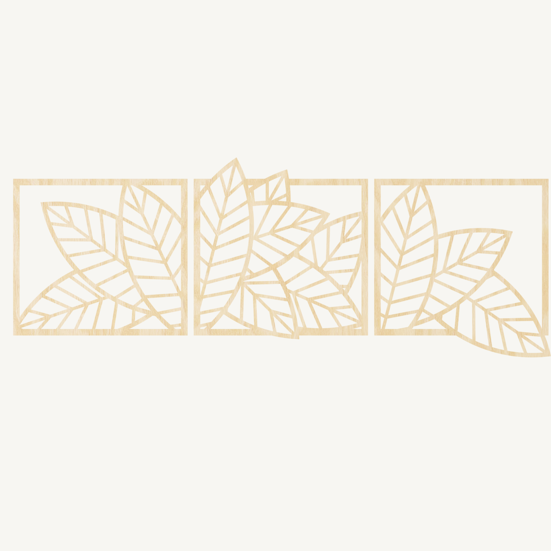 Wanddecoratie Bladeren – 3-delig