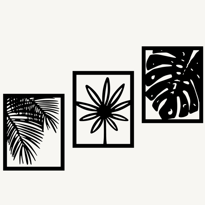 Wanddecoratie Planten – Tropisch – 3-delig