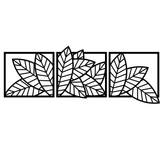 Geometrische Bladeren 3-delig, houten wanddecoratie met geometrische bladeren
