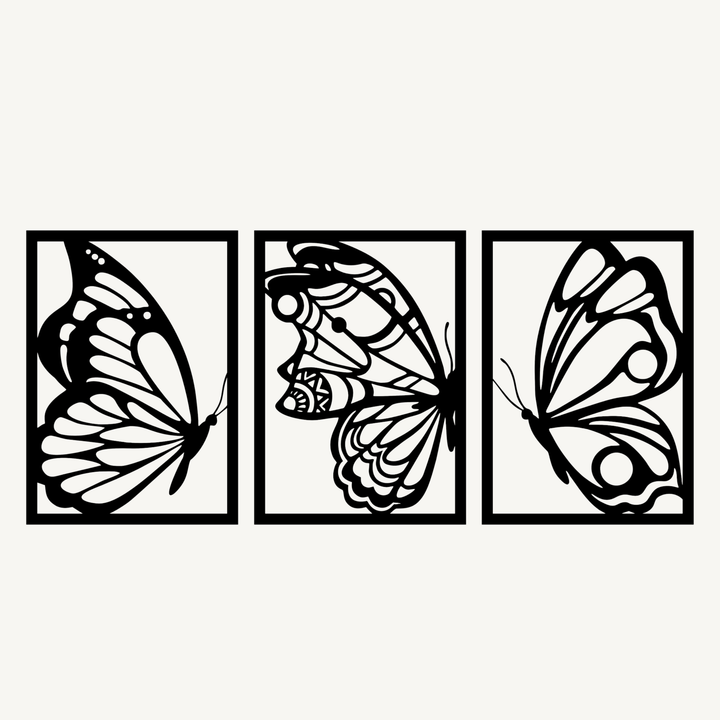Wanddecoratie Vlinder – 3-delig