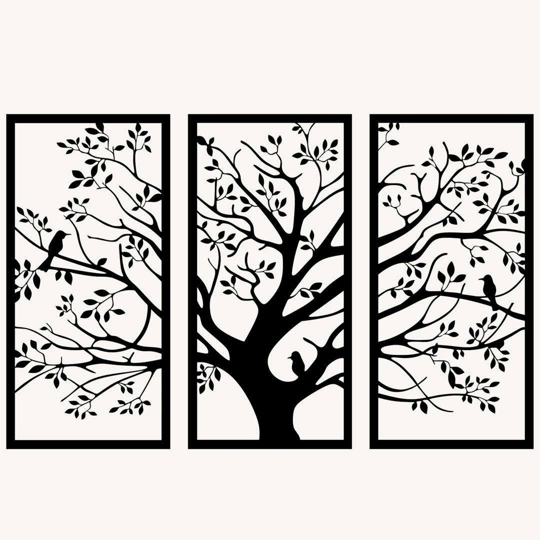 Wanddecoratie Bomen – 3-delig