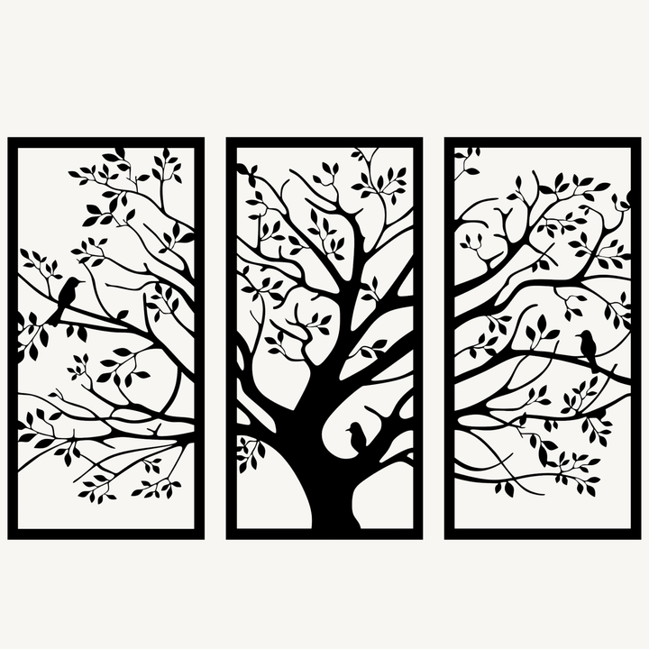 Wanddecoratie Bomen – 3-delig