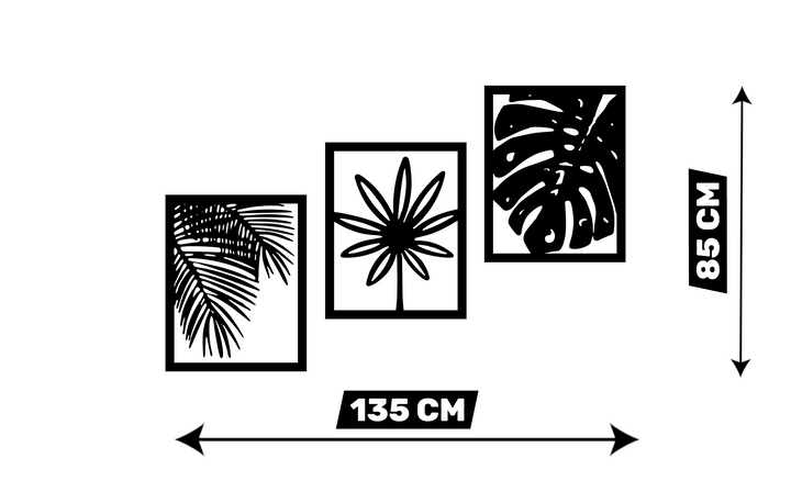 Wanddecoratie Planten – 3-delig