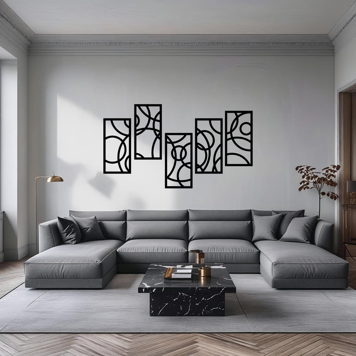 Wanddecoratie Cirkels – 5-delig