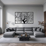 Boom met Vogels 3-delig, houten wanddecoratie met boom en vogels