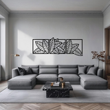 Geometrische Bladeren 3-delig, houten wanddecoratie met geometrische bladeren