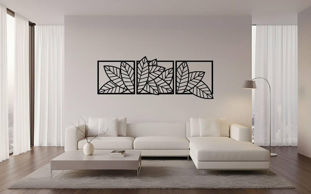 Wanddecoratie Bladeren – 3-delig