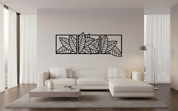 Wanddecoratie Bladeren – 3-delig