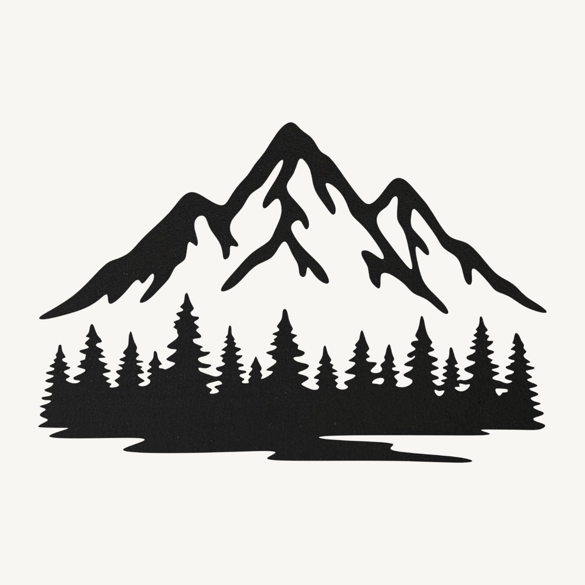 Berglandschap 2-delig, houten wanddecoratie met bergen en dennen