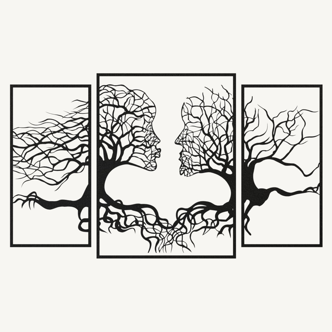 Wanddecoratie Boomgezichten – 3-delig