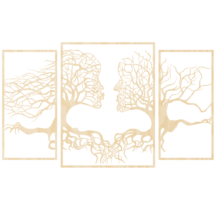 Wanddecoratie Boomgezichten – 3-delig