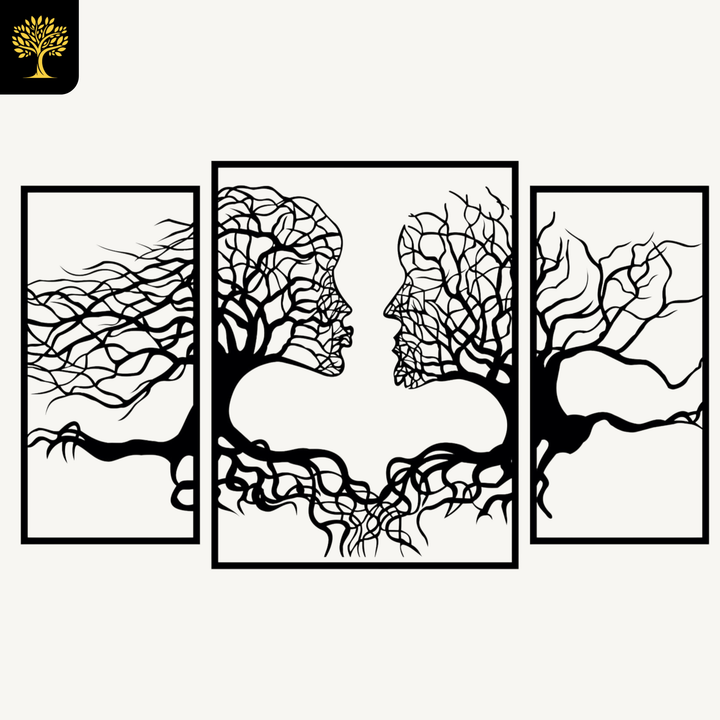Wanddecoratie Boomgezichten – 3-delig