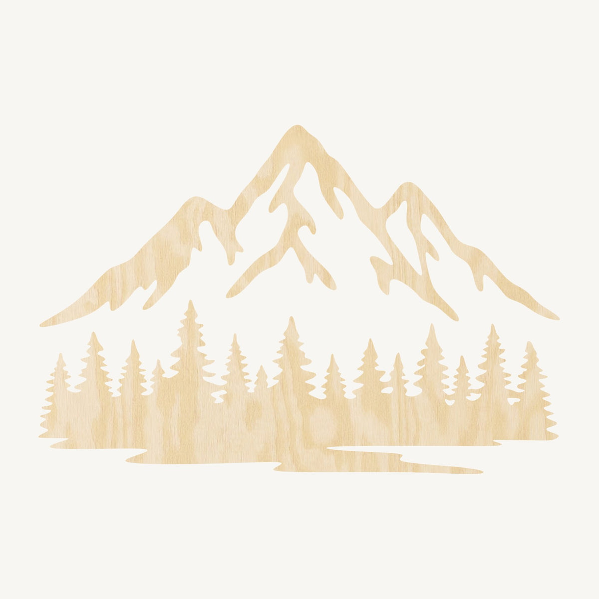 Berglandschap 2-delig, houten wanddecoratie met bergen en dennen