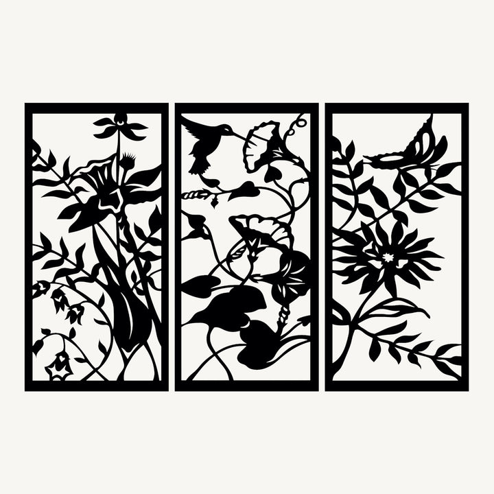 Wanddecoratie Bloemen – 3-delig