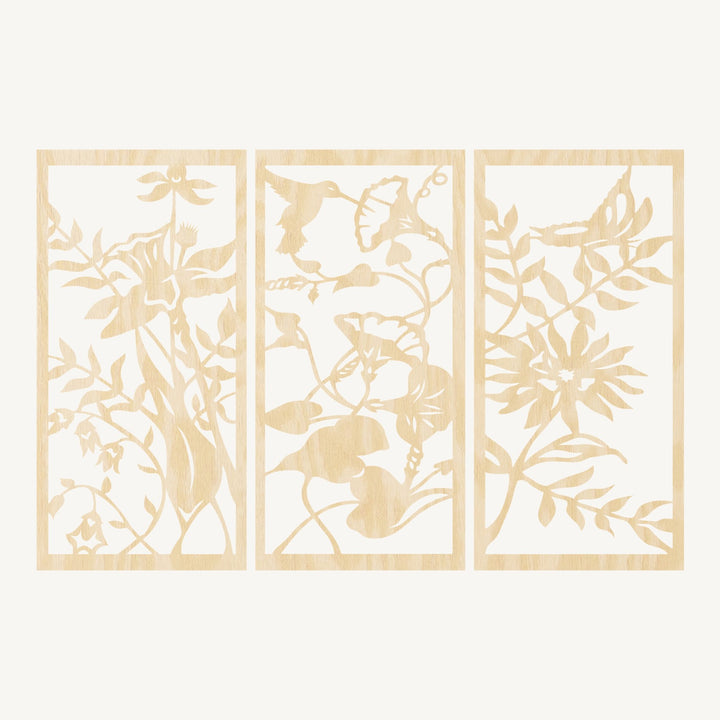 Wanddecoratie Bloemen – 3-delig