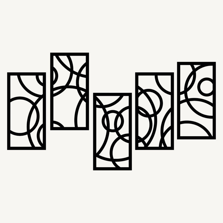 Wanddecoratie Cirkels – 5-delig