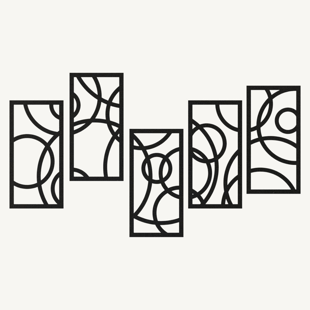 Wanddecoratie Cirkels – 5-delig