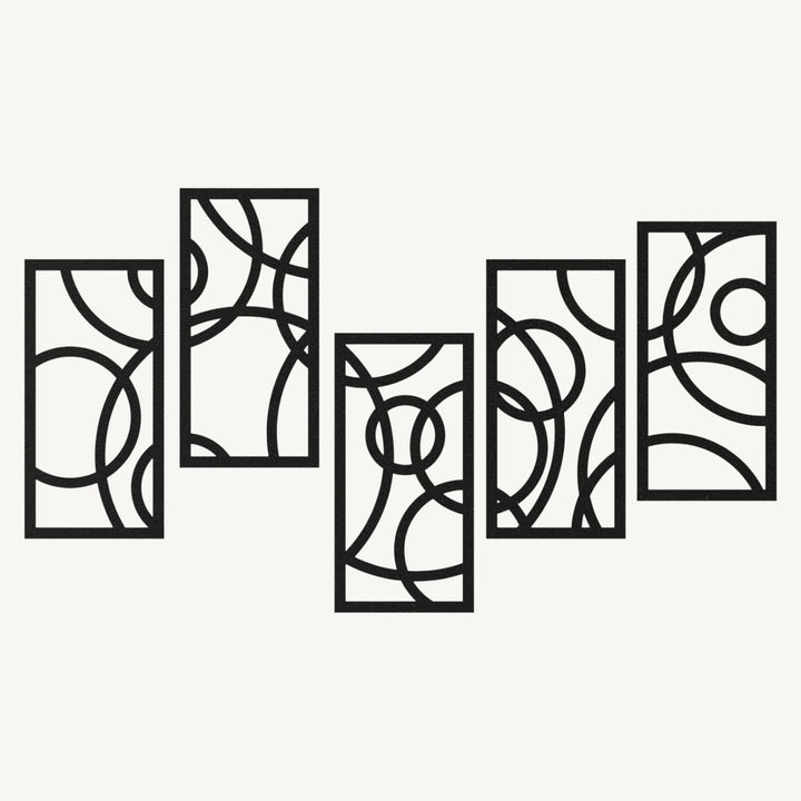 Wanddecoratie Cirkels – 5-delig