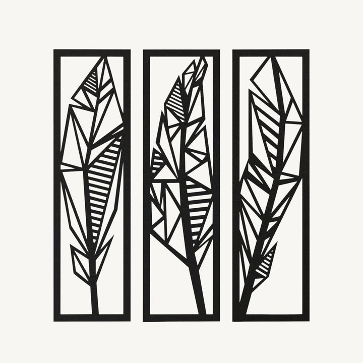 Wanddecoratie Veren – 3-delig