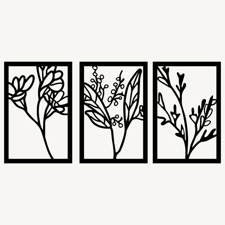 Wanddecoratie Bloemen Set – 3-delig