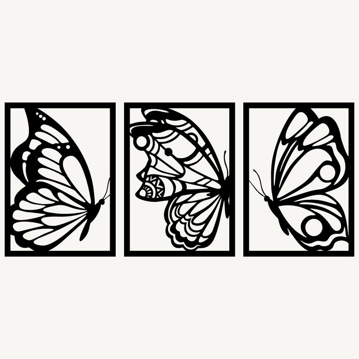 Wanddecoratie Vlinder – 3-delig