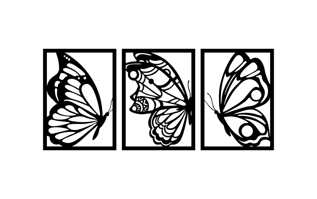 Wanddecoratie Vlinder – 3-delig
