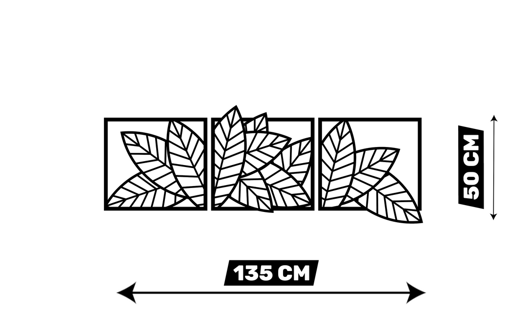Wanddecoratie Bladeren – 3-delig